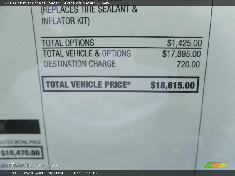 Silver Moss Metallic / Ebony 2010 Chevrolet Cobalt LT Sedan