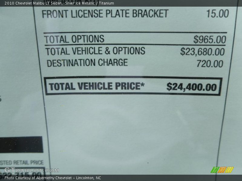 Silver Ice Metallic / Titanium 2010 Chevrolet Malibu LT Sedan