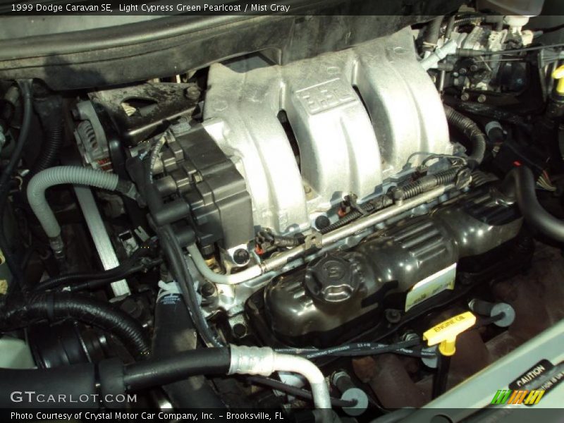 Light Cypress Green Pearlcoat / Mist Gray 1999 Dodge Caravan SE