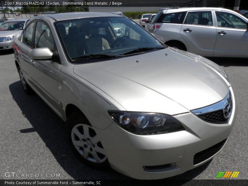Shimmering Sand Metallic / Beige 2007 Mazda MAZDA3 i Sedan