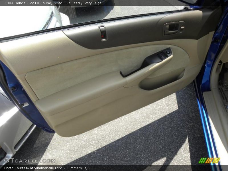 Vivid Blue Pearl / Ivory Beige 2004 Honda Civic EX Coupe