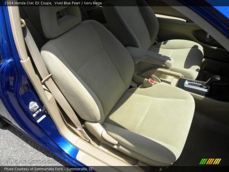 Vivid Blue Pearl / Ivory Beige 2004 Honda Civic EX Coupe