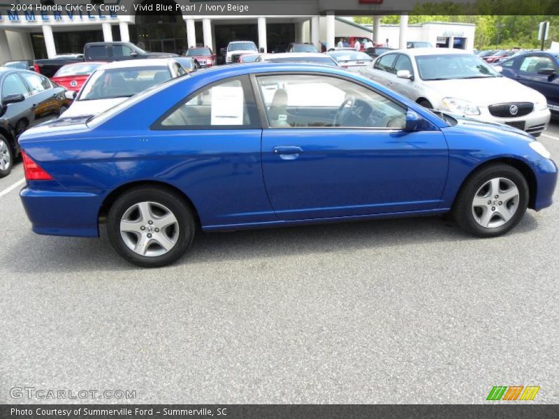 Vivid Blue Pearl / Ivory Beige 2004 Honda Civic EX Coupe