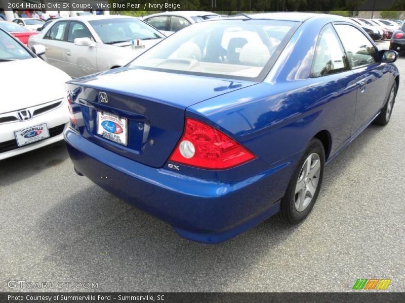 Vivid Blue Pearl / Ivory Beige 2004 Honda Civic EX Coupe