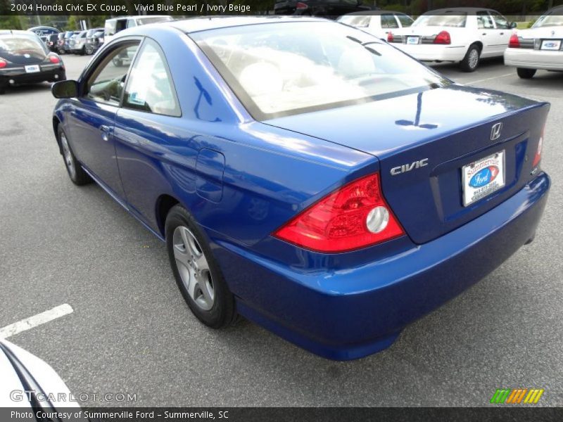 Vivid Blue Pearl / Ivory Beige 2004 Honda Civic EX Coupe