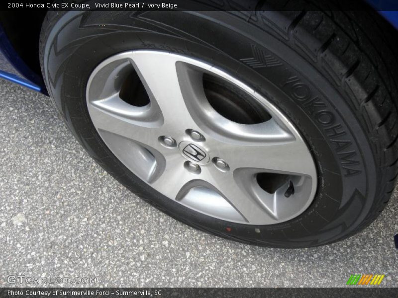 Vivid Blue Pearl / Ivory Beige 2004 Honda Civic EX Coupe