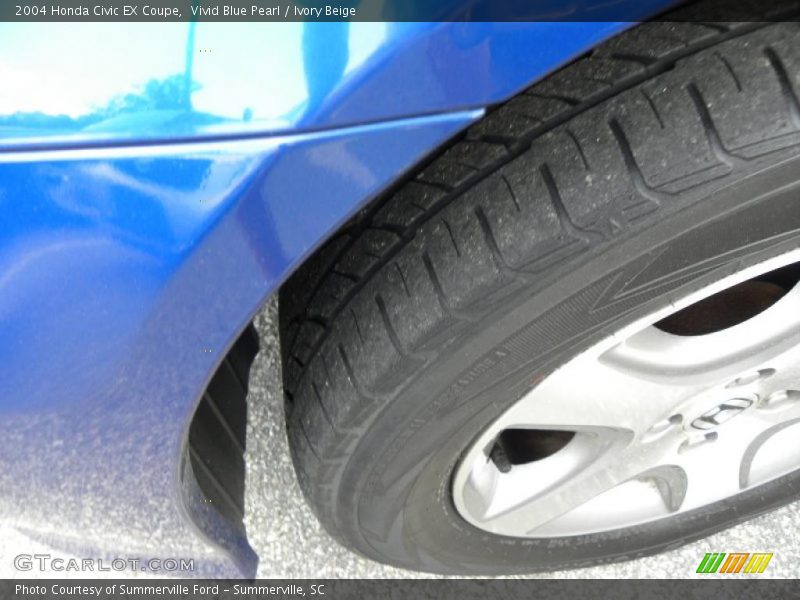 Vivid Blue Pearl / Ivory Beige 2004 Honda Civic EX Coupe