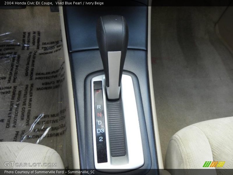 Vivid Blue Pearl / Ivory Beige 2004 Honda Civic EX Coupe