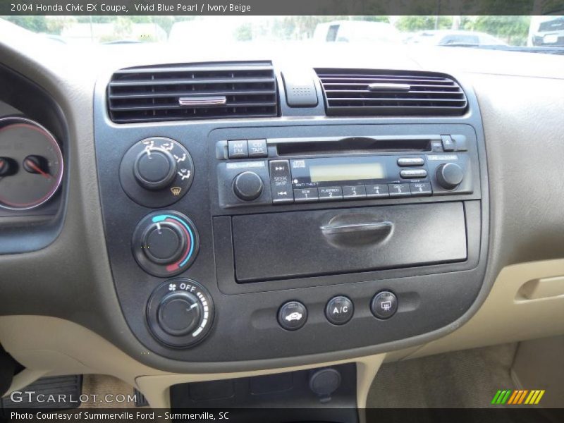 Vivid Blue Pearl / Ivory Beige 2004 Honda Civic EX Coupe