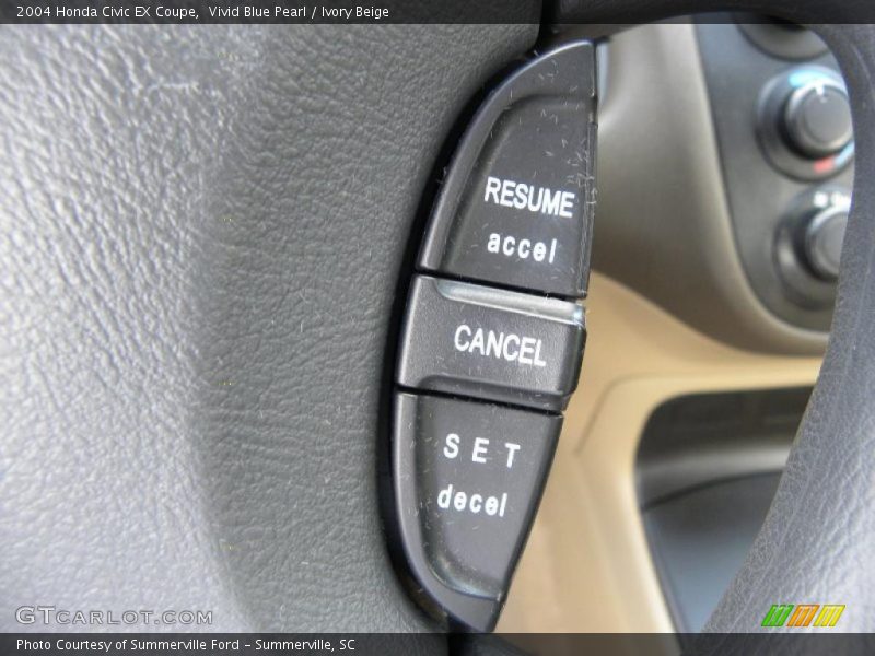 Vivid Blue Pearl / Ivory Beige 2004 Honda Civic EX Coupe