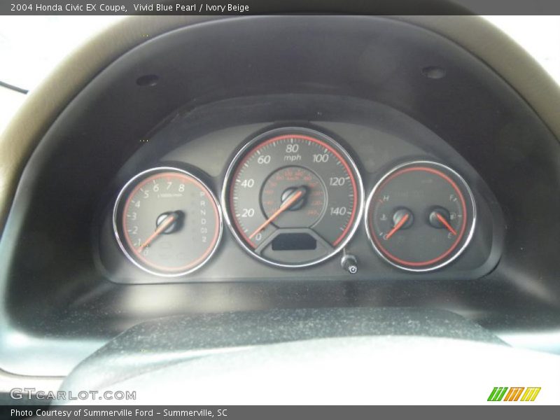 Vivid Blue Pearl / Ivory Beige 2004 Honda Civic EX Coupe