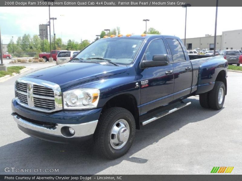 Patriot Blue Pearl / Medium Slate Gray 2008 Dodge Ram 3500 Big Horn Edition Quad Cab 4x4 Dually