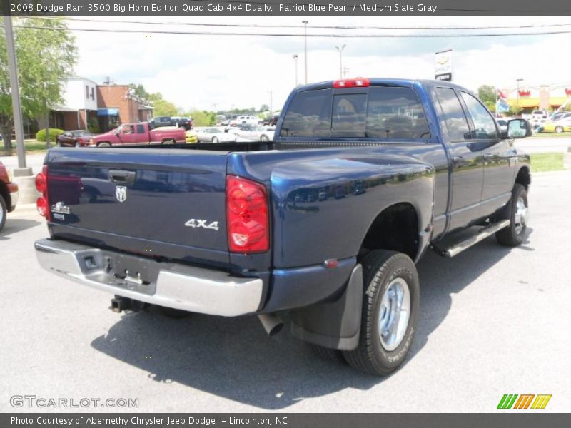 Patriot Blue Pearl / Medium Slate Gray 2008 Dodge Ram 3500 Big Horn Edition Quad Cab 4x4 Dually