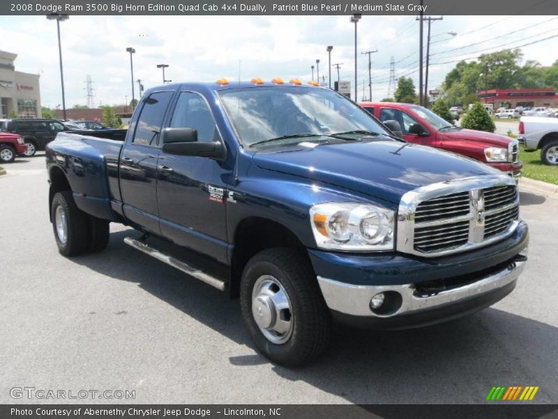 Patriot Blue Pearl / Medium Slate Gray 2008 Dodge Ram 3500 Big Horn Edition Quad Cab 4x4 Dually