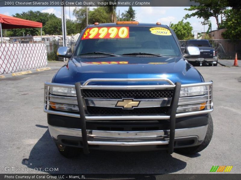 Indigo Blue Metallic / Graphite 2001 Chevrolet Silverado 3500 LS Crew Cab Dually