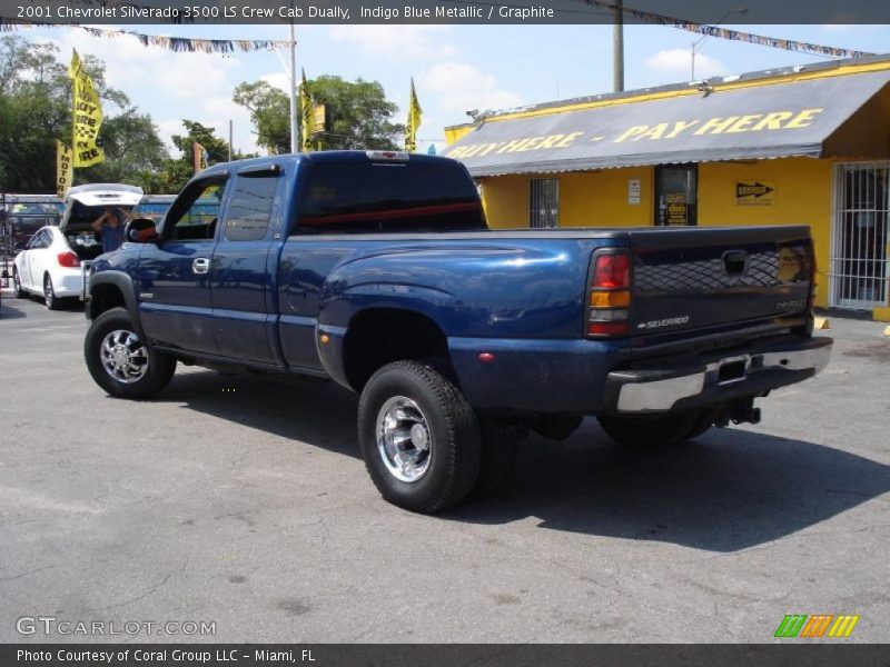 Indigo Blue Metallic / Graphite 2001 Chevrolet Silverado 3500 LS Crew Cab Dually