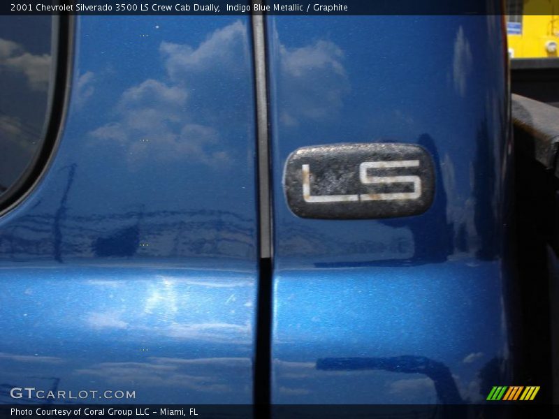 Indigo Blue Metallic / Graphite 2001 Chevrolet Silverado 3500 LS Crew Cab Dually