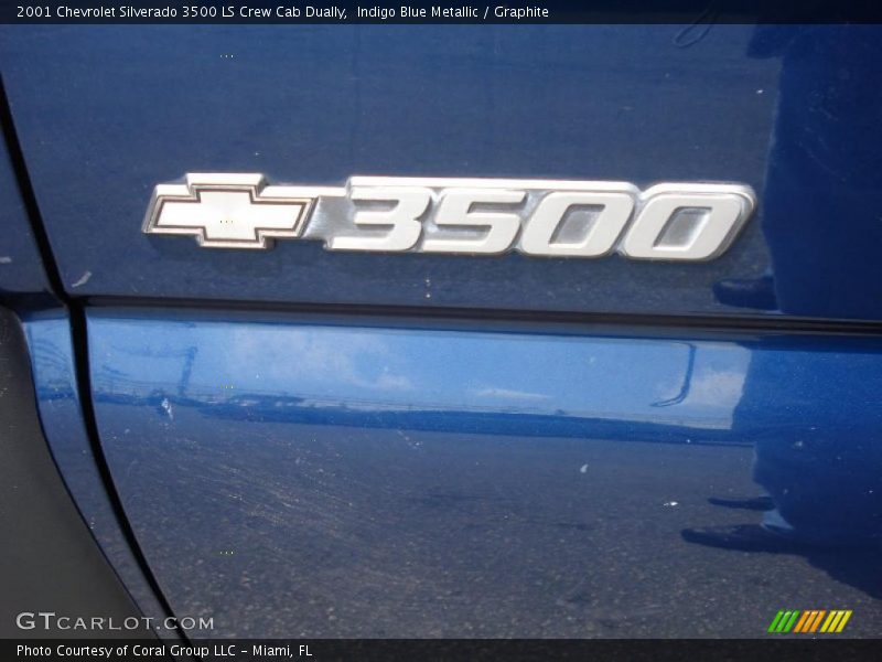 Indigo Blue Metallic / Graphite 2001 Chevrolet Silverado 3500 LS Crew Cab Dually