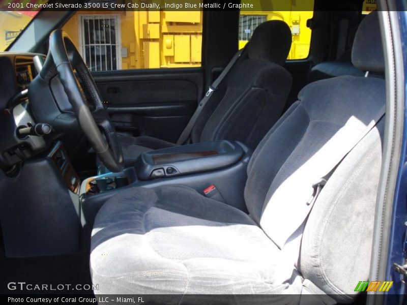 Indigo Blue Metallic / Graphite 2001 Chevrolet Silverado 3500 LS Crew Cab Dually