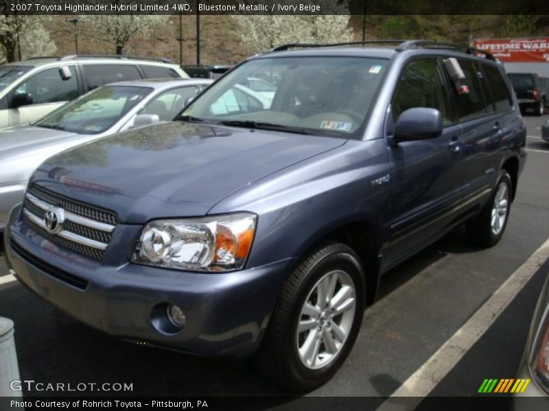 Bluestone Metallic / Ivory Beige 2007 Toyota Highlander Hybrid Limited 4WD