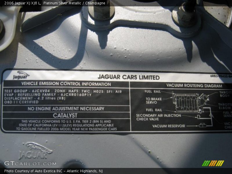 Platinum Silver Metallic / Champagne 2006 Jaguar XJ XJ8 L