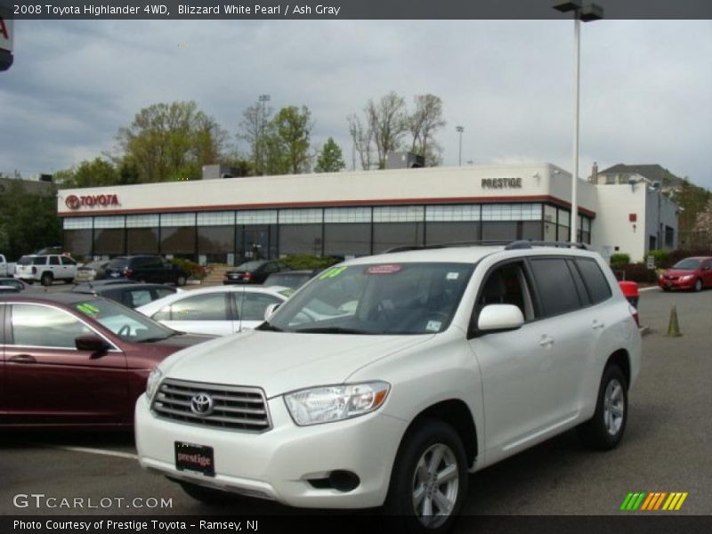 Blizzard White Pearl / Ash Gray 2008 Toyota Highlander 4WD