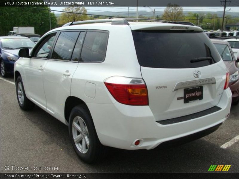Blizzard White Pearl / Ash Gray 2008 Toyota Highlander 4WD