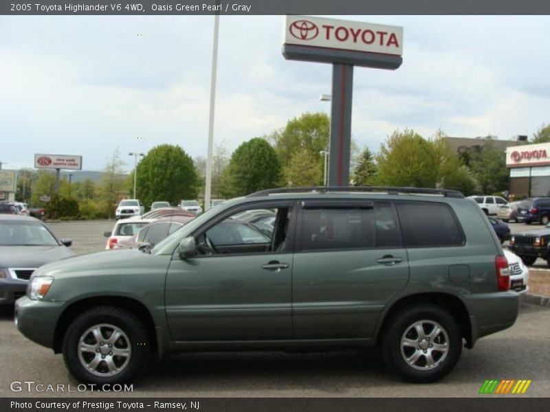 Oasis Green Pearl / Gray 2005 Toyota Highlander V6 4WD