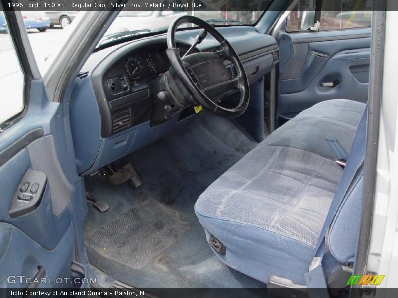 Silver Frost Metallic / Royal Blue 1996 Ford F150 XLT Regular Cab