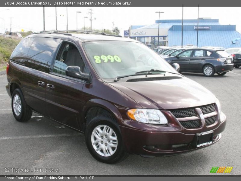Deep Molten Red Pearl / Medium Slate Gray 2004 Dodge Caravan SXT