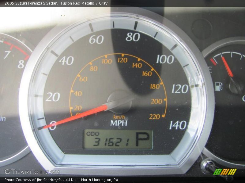 Fusion Red Metallic / Gray 2005 Suzuki Forenza S Sedan