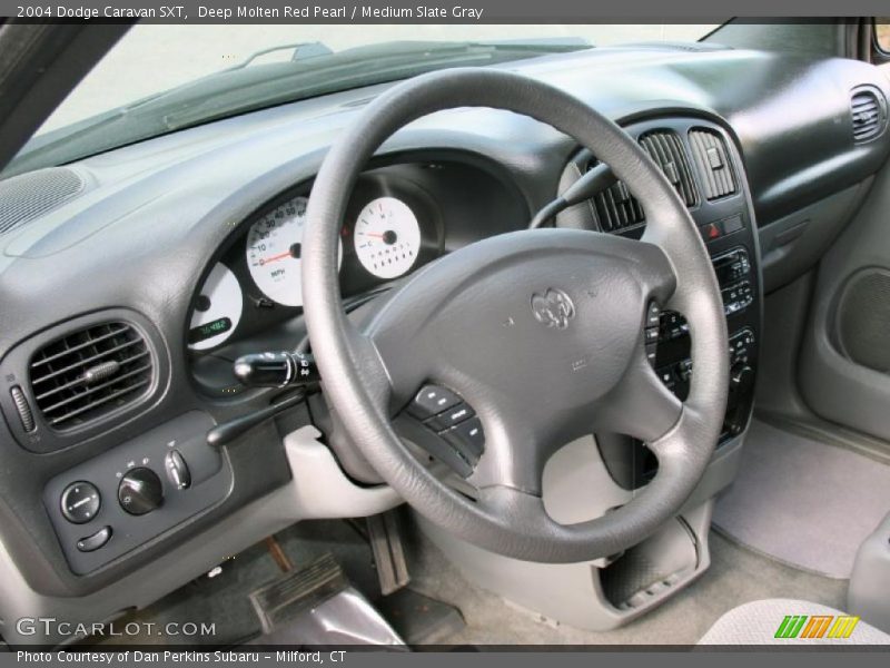 Deep Molten Red Pearl / Medium Slate Gray 2004 Dodge Caravan SXT