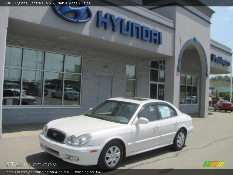 Noble White / Beige 2003 Hyundai Sonata GLS V6