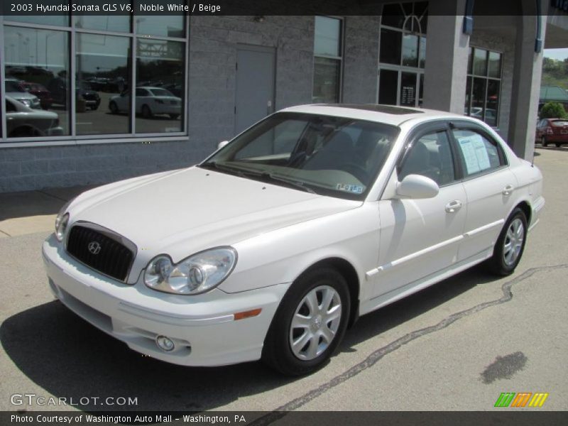 Noble White / Beige 2003 Hyundai Sonata GLS V6