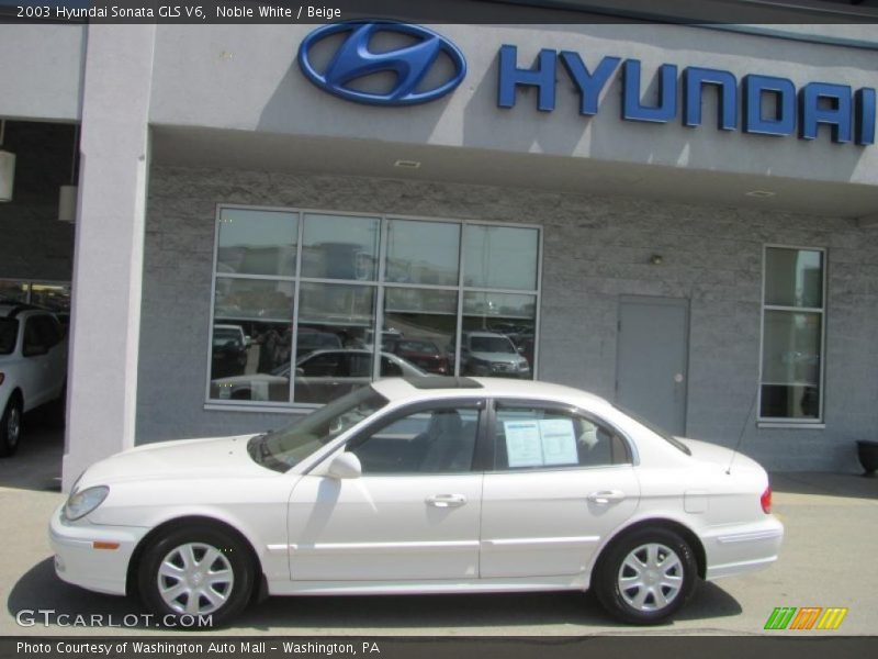 Noble White / Beige 2003 Hyundai Sonata GLS V6