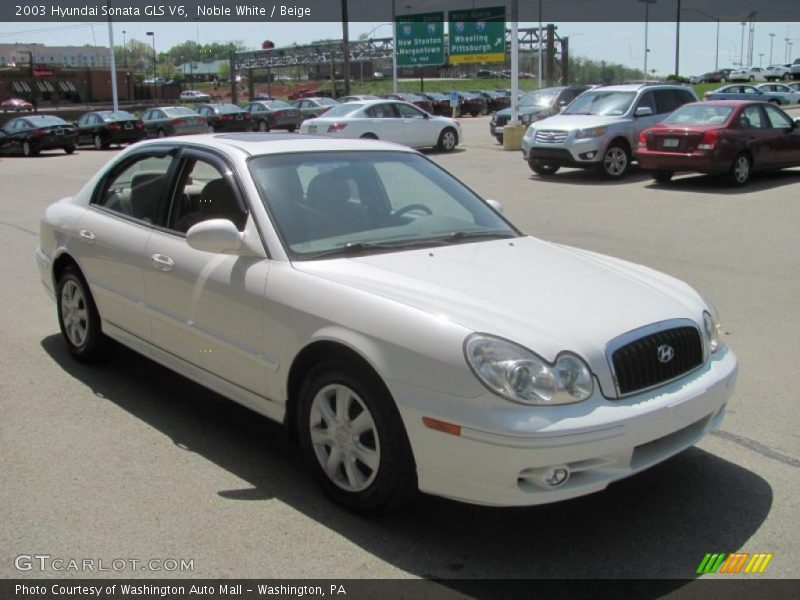 Noble White / Beige 2003 Hyundai Sonata GLS V6