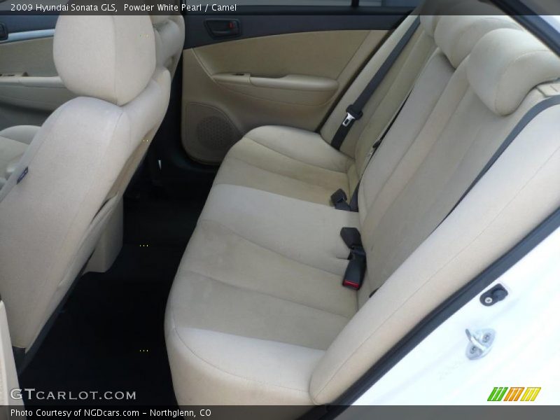 Powder White Pearl / Camel 2009 Hyundai Sonata GLS