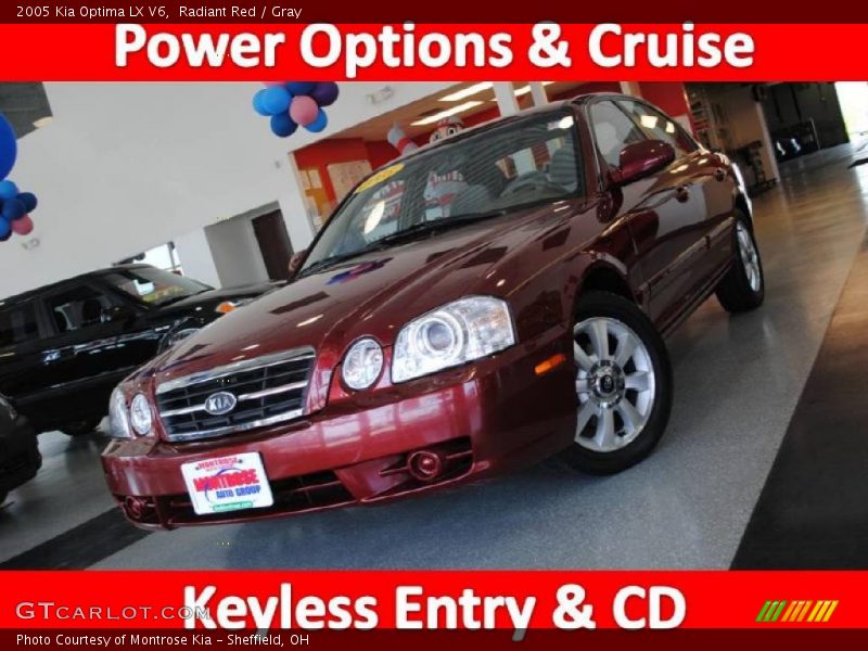 Radiant Red / Gray 2005 Kia Optima LX V6