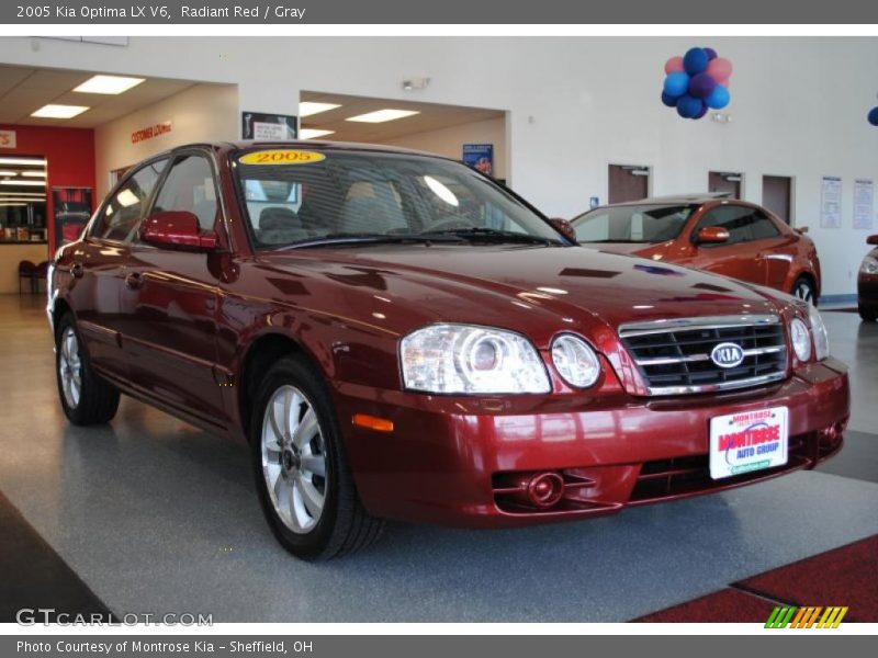 Radiant Red / Gray 2005 Kia Optima LX V6