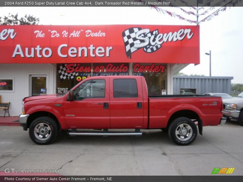 Dark Toreador Red Metallic / Medium Flint 2004 Ford F250 Super Duty Lariat Crew Cab 4x4