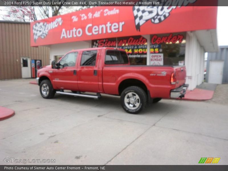 Dark Toreador Red Metallic / Medium Flint 2004 Ford F250 Super Duty Lariat Crew Cab 4x4