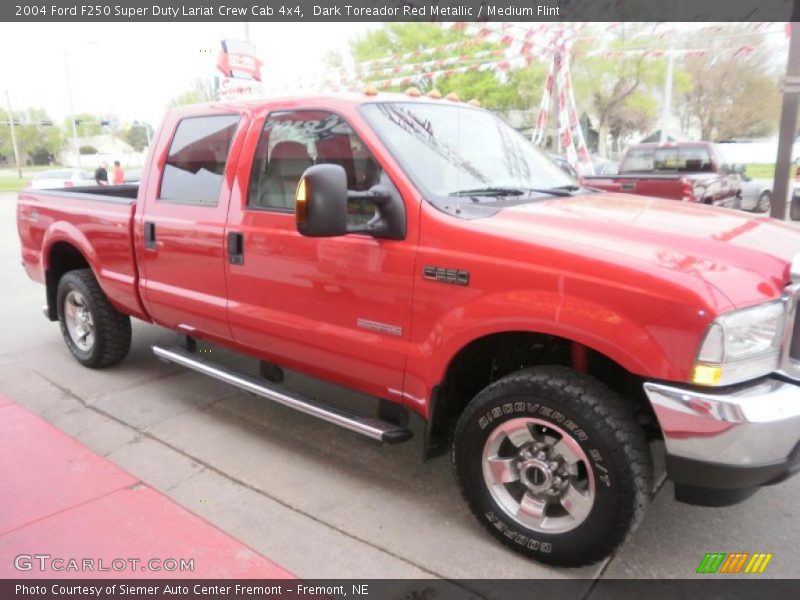 Dark Toreador Red Metallic / Medium Flint 2004 Ford F250 Super Duty Lariat Crew Cab 4x4