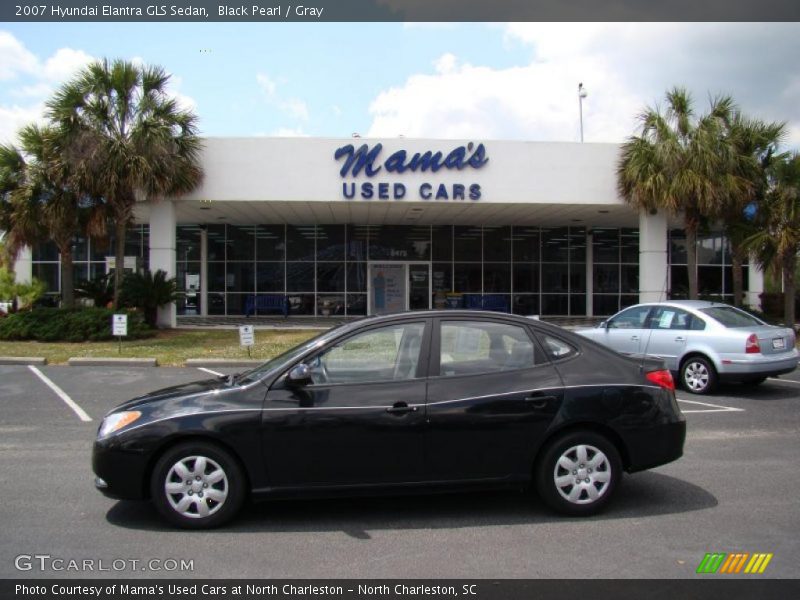 Black Pearl / Gray 2007 Hyundai Elantra GLS Sedan