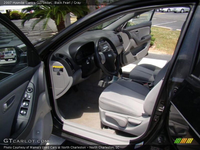 Black Pearl / Gray 2007 Hyundai Elantra GLS Sedan