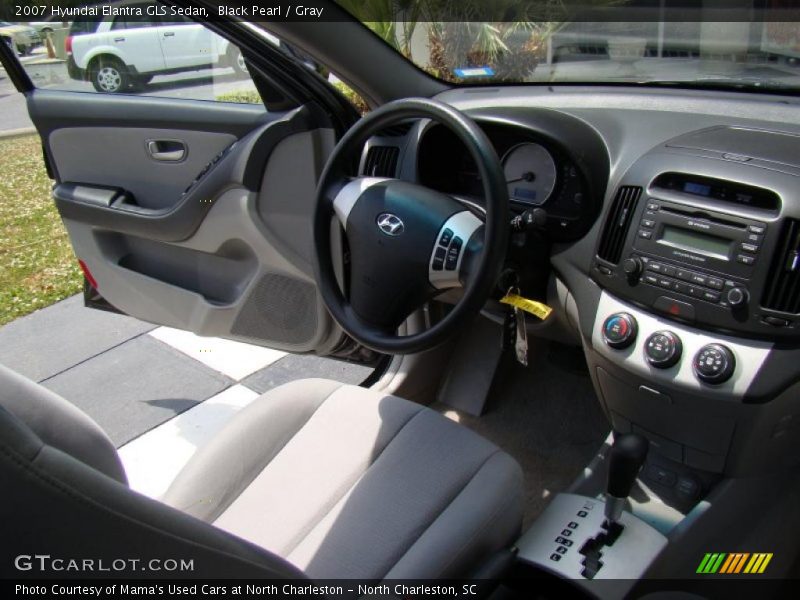 Black Pearl / Gray 2007 Hyundai Elantra GLS Sedan