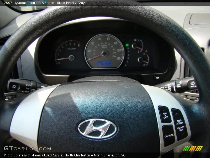 Black Pearl / Gray 2007 Hyundai Elantra GLS Sedan