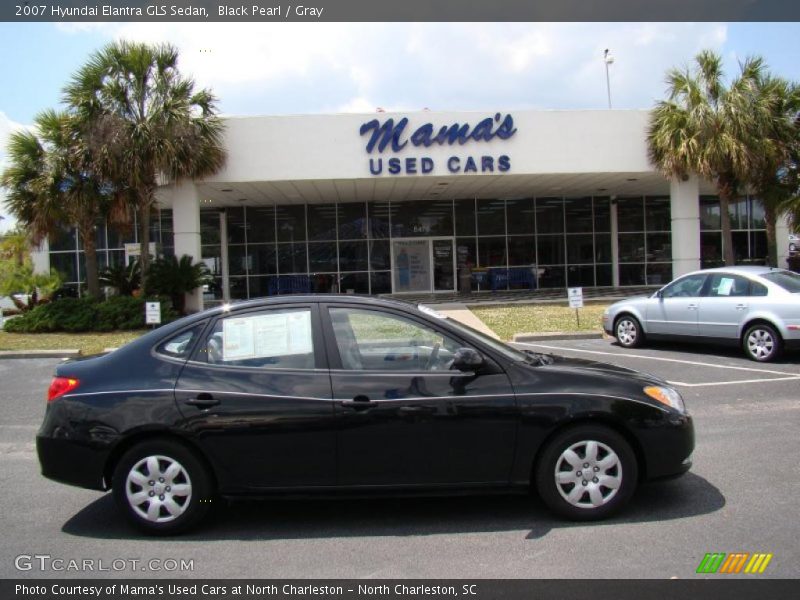 Black Pearl / Gray 2007 Hyundai Elantra GLS Sedan