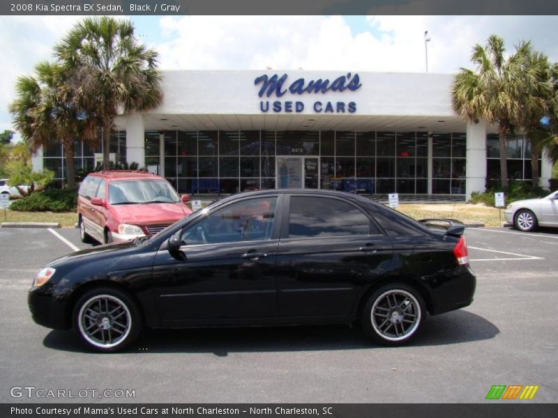 Black / Gray 2008 Kia Spectra EX Sedan