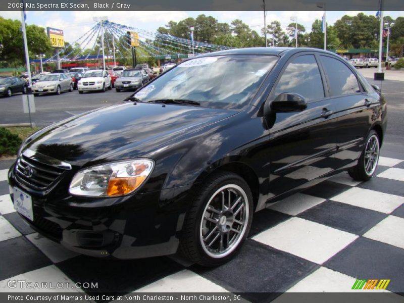 Black / Gray 2008 Kia Spectra EX Sedan