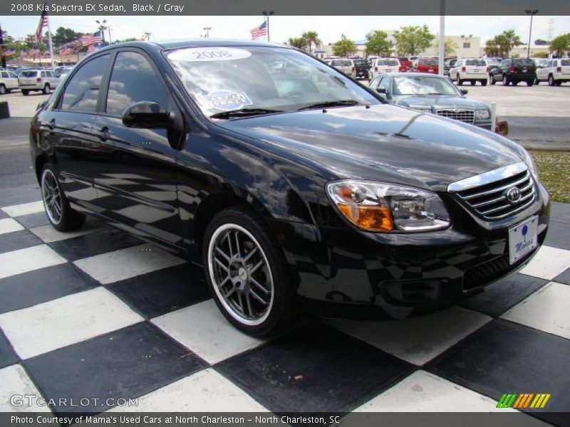 Black / Gray 2008 Kia Spectra EX Sedan